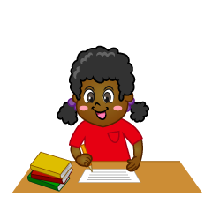  girl studying